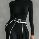 Vera™ - Set elegant cu detalii contrastante