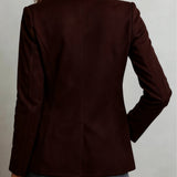 Viola – Jachetă vintage din suede cu cusături contrastante