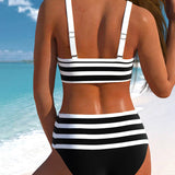 Lula® | Bikini cu dungi de talie înaltă