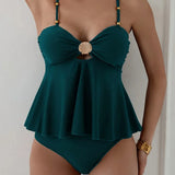 Coco | Set de tankini cu peplum care acoperă abdomenul