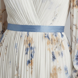 Lavinia | Rochie Maxi Florală cu Decolteu în V și Mânecă Lungă