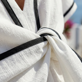 Linnea | Rochie midi cu decolteu în V și mâneci scurte