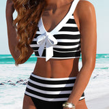Lula® | Bikini cu dungi de talie înaltă