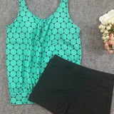 Punto | Set de tankini cu buline care acoperă burtica cu pantaloni scurți de baie