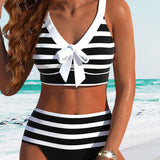 Lula® | Bikini cu dungi de talie înaltă