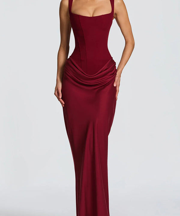 Adelina | Rochie maxi cu decolteu pătrat