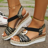 Sandale ortopedice cu toc în wedge confortabile