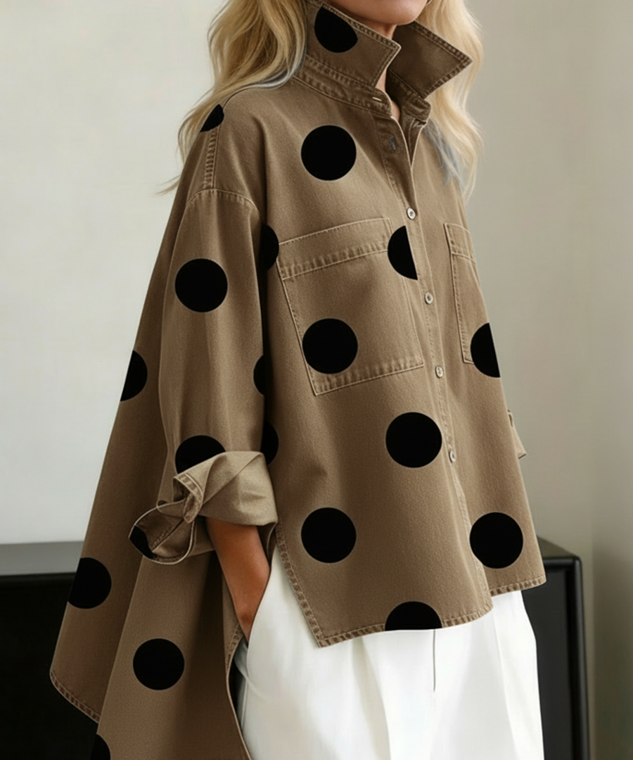 Selena | Cămașă Denim cu Buline