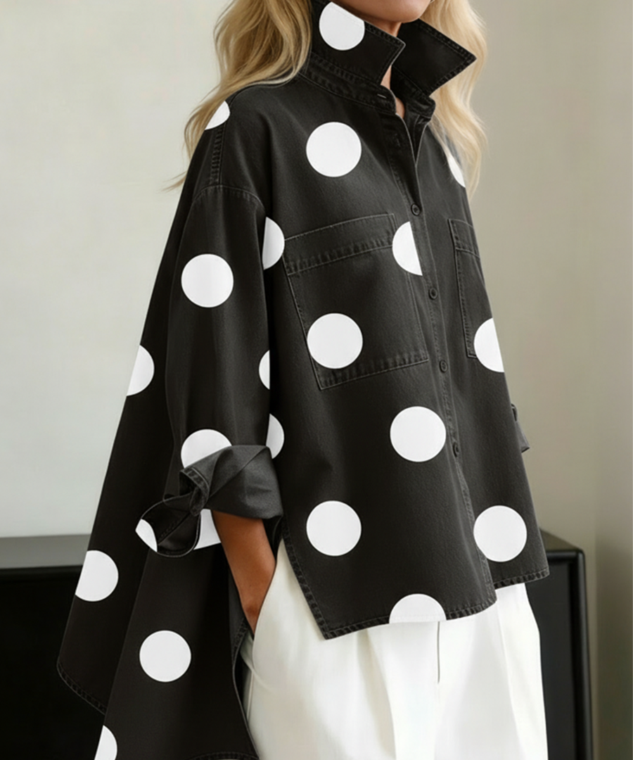 Selena | Cămașă Denim cu Buline