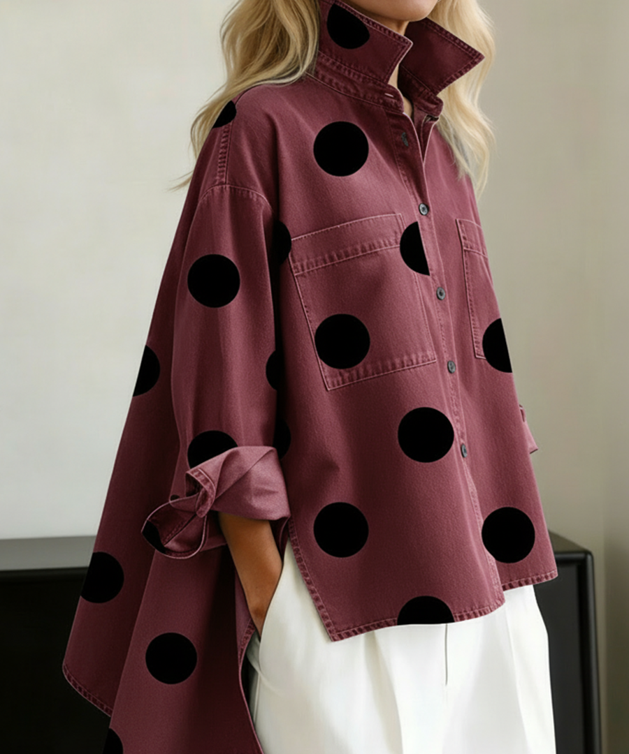 Selena | Cămașă Denim cu Buline