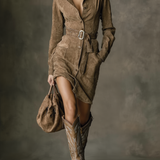 Clara | Rochie midi cu mânecă lungă