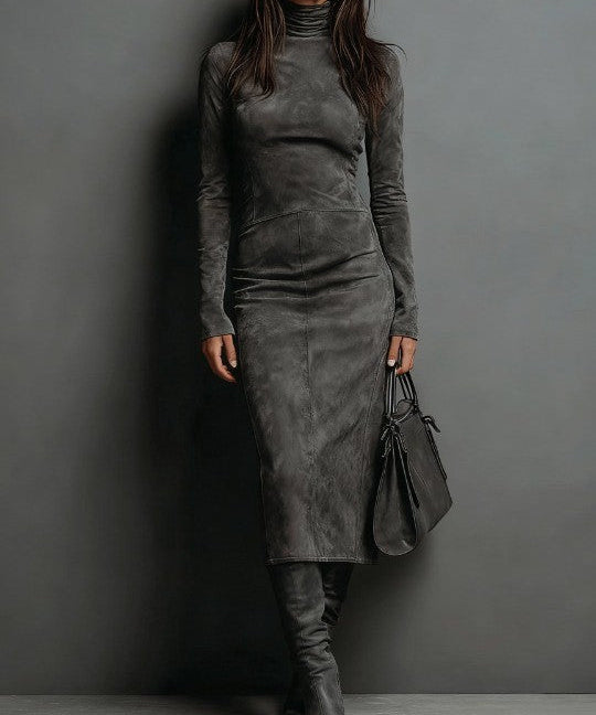 Susana | Rochie midi lungă maro