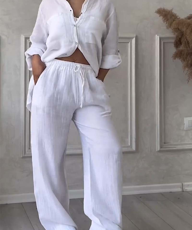 Fara | Set din Bumbac și In Luxe – Cămașă și Pantaloni