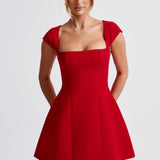 Avenel – Rochie Mini Elegantă de Damă cu Decolteu Pătrat