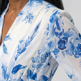 Lillian | Rochie Maxi Florală cu Mânecă Lungă tip Wrap