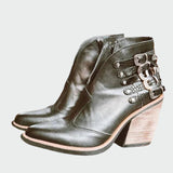 Marika - Botine retro din piele