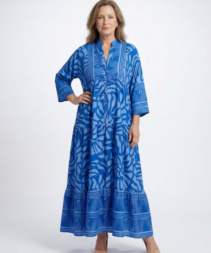 Marielle | Rochie Maxi cu Nasturi pe Față