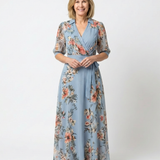 Elowen | Rochie Maxi Florală tip Wrap cu Decolteu în V