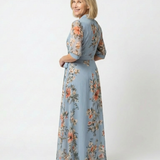 Elowen | Rochie Maxi Florală tip Wrap cu Decolteu în V