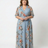 Elowen | Rochie Maxi Florală tip Wrap cu Decolteu în V