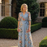 Elowen | Rochie Maxi Florală tip Wrap cu Decolteu în V